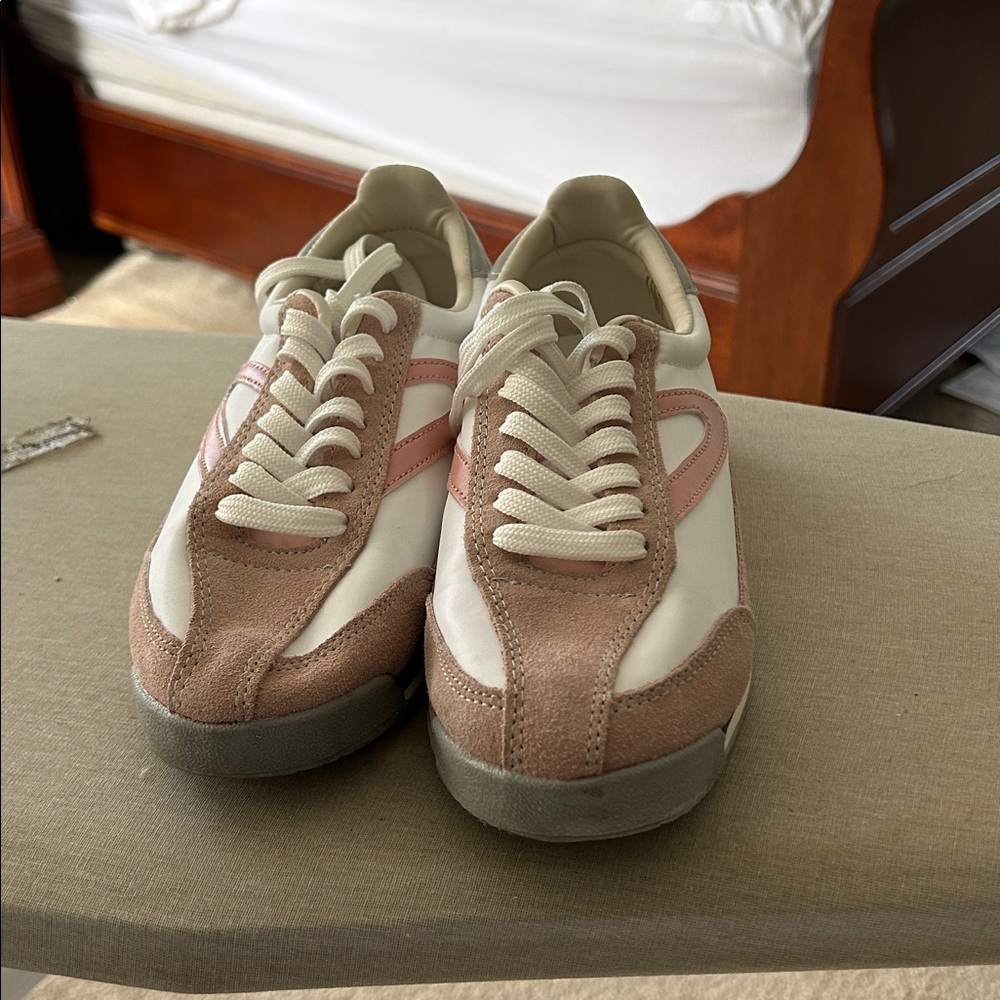 Chic Pink and White Casual Sneakers